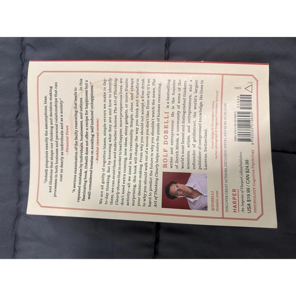 The Art of Thinking Clearly by Rolf Dobelli - Paperback Book - Picture 2 of 2